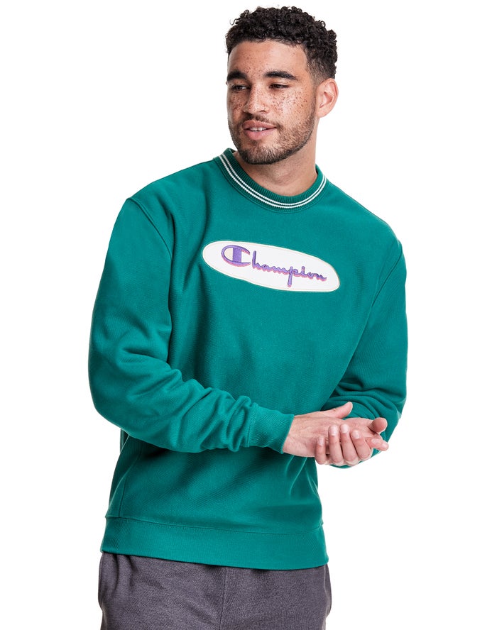 Champion Herre Sweatshirt Grøn - Premium Reverse Weave® Crew - Danmark AGQ-620891